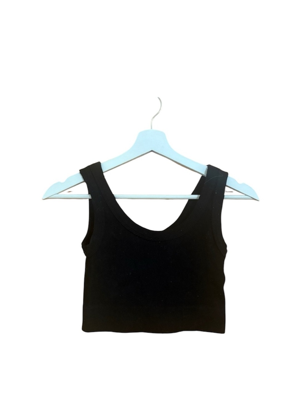 Dynamic Size Small Black Ribbed Crop Top Tank Top